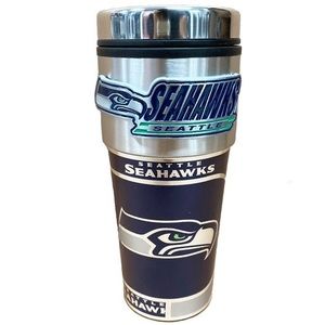 Seattle Seahawks 16oz Stainless Steel NFL Travel Mug with Embossed Logo